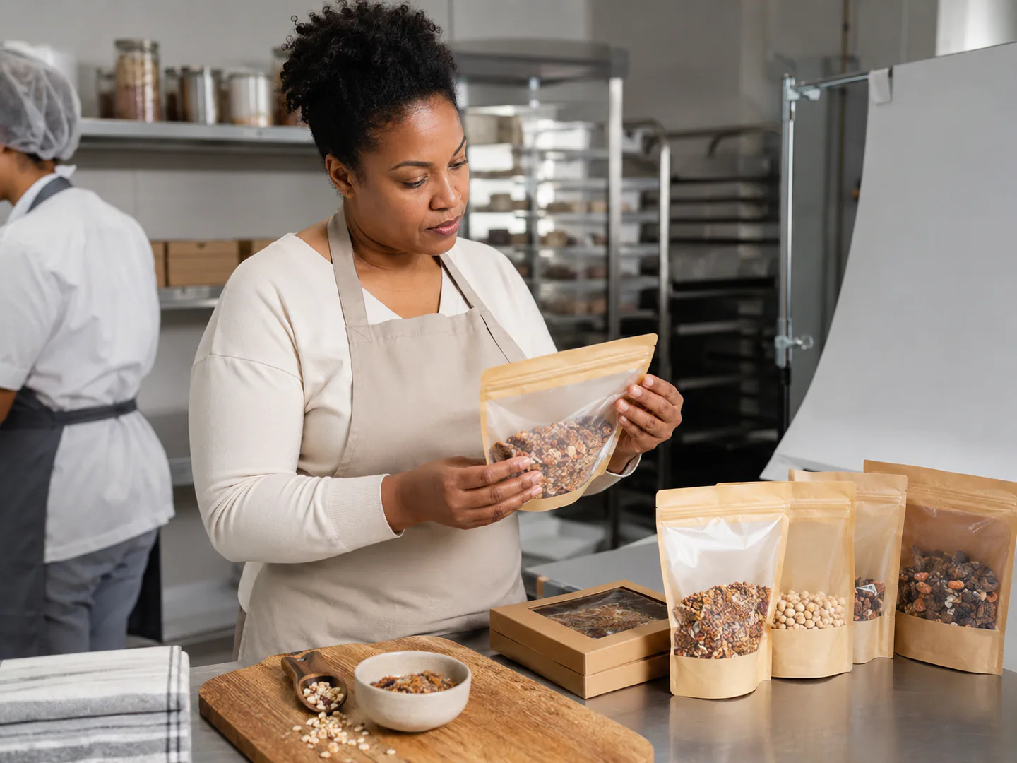 Specialty food product brand organizing product photography and packaging