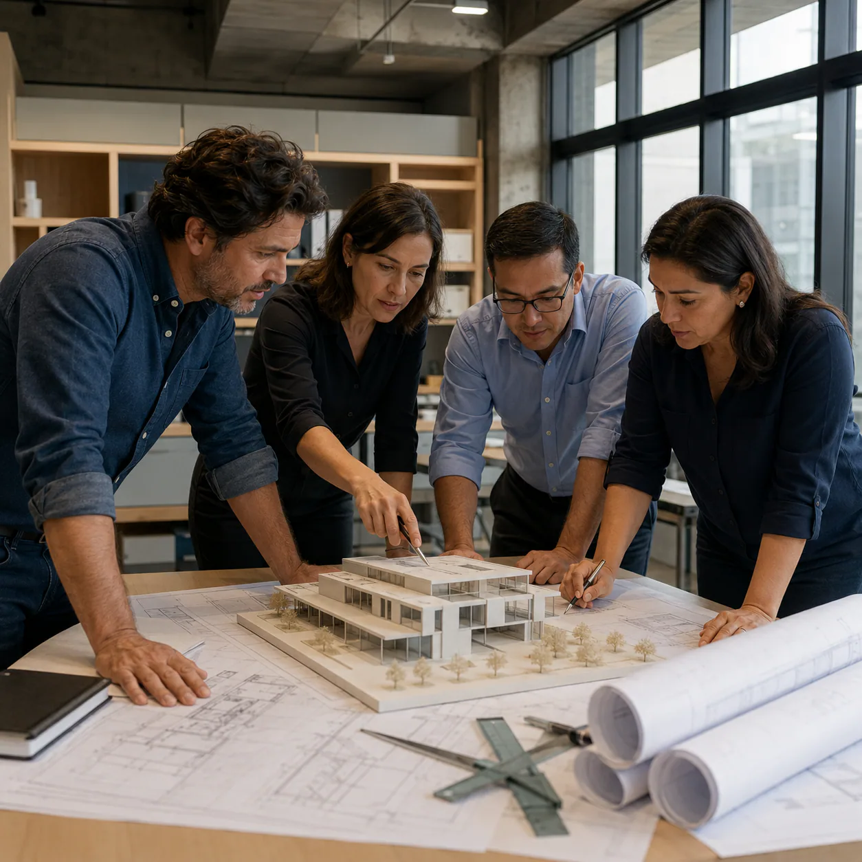 Architecture and engineering professionals presenting their work with clarity