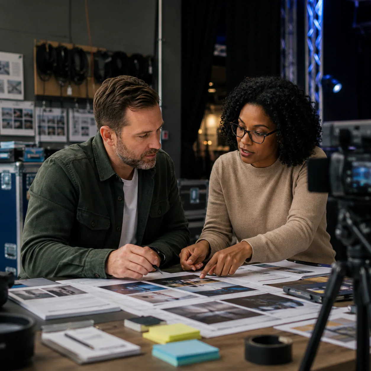 Creative or event production team producing real work