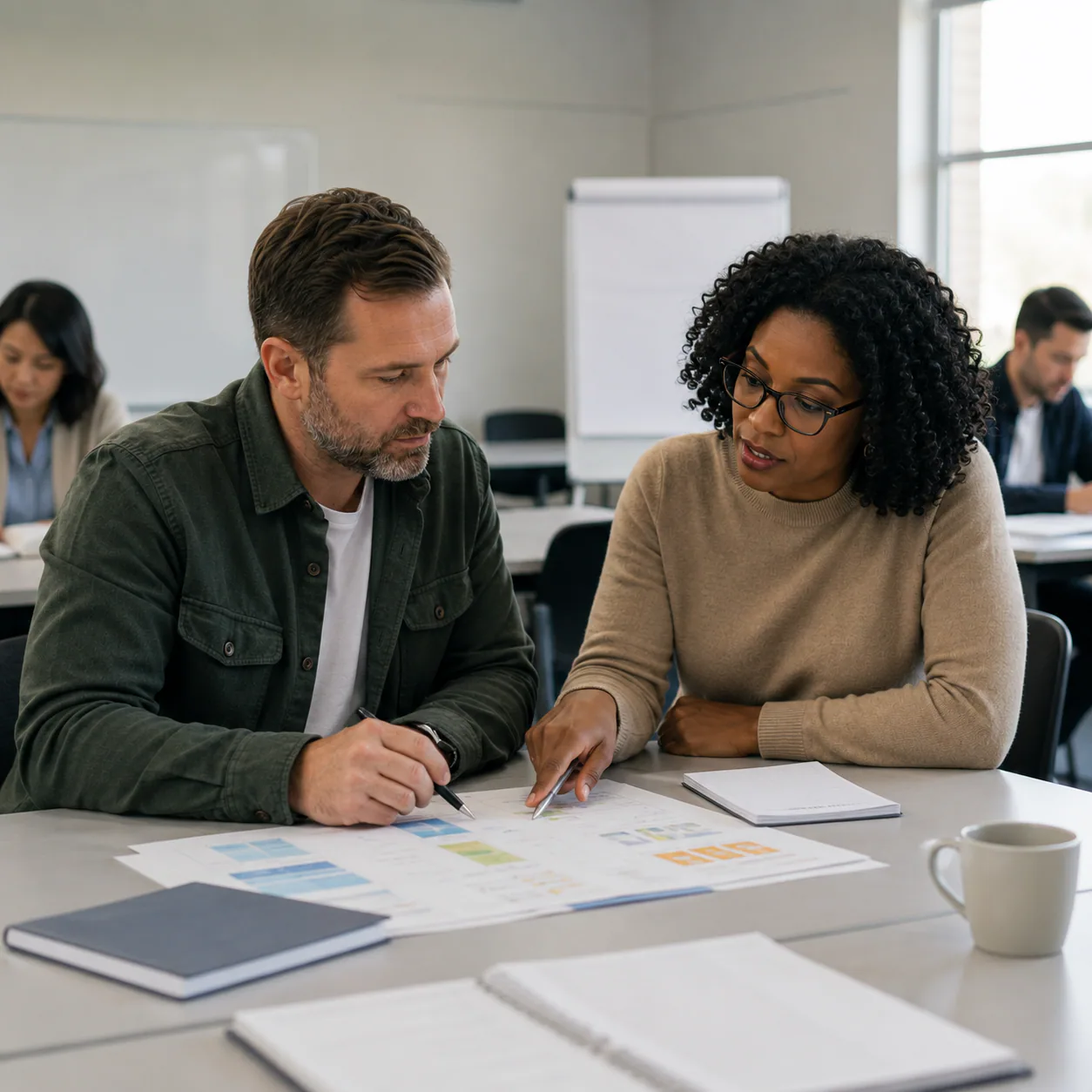 Instructor or organization leader engaging participants