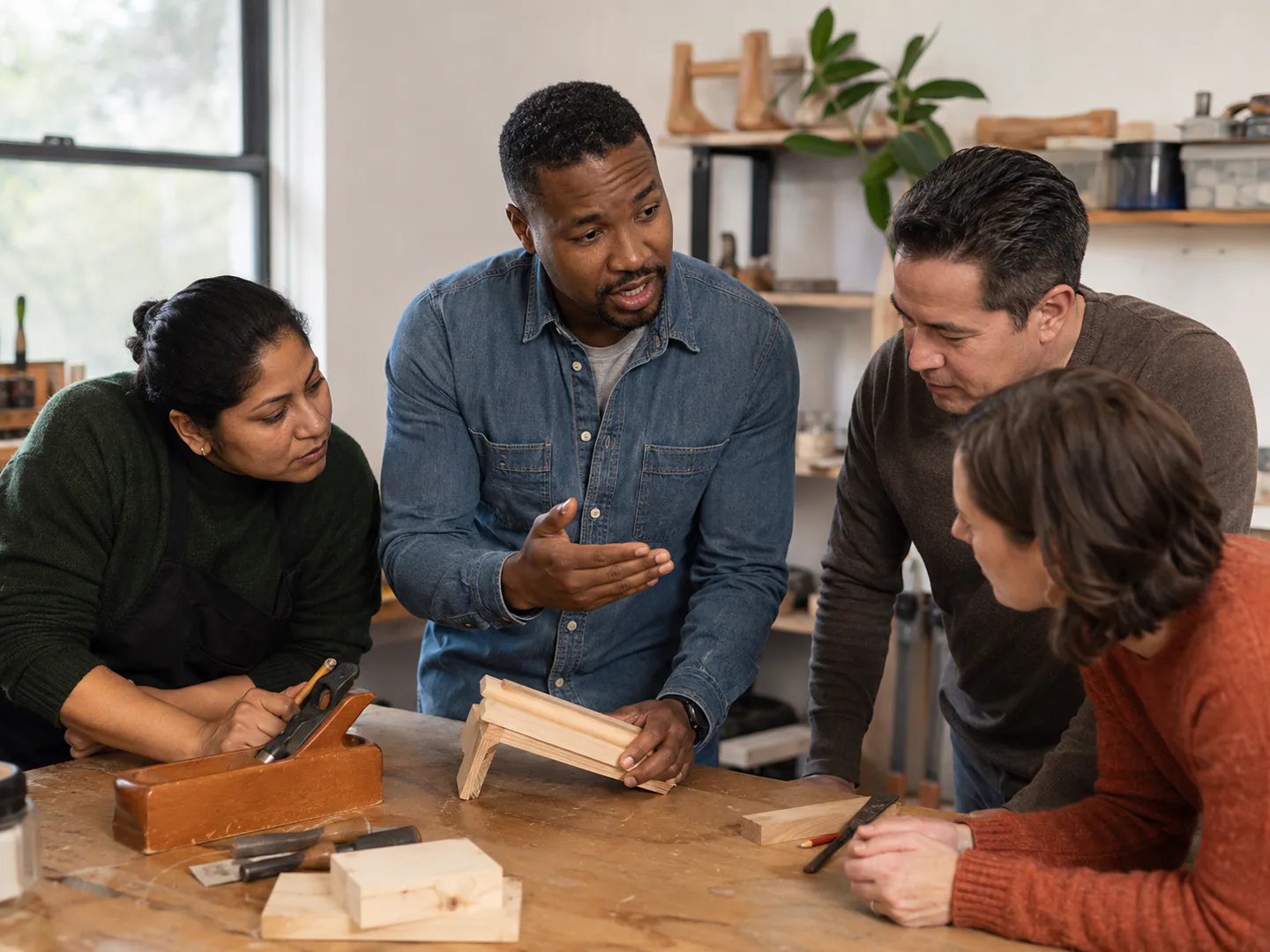 Academy instructor engaging a small group in a real learning environment