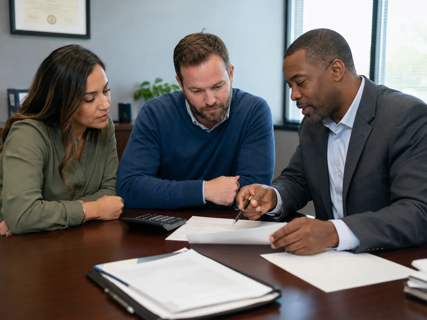 Tax preparation team organizing secure document intake