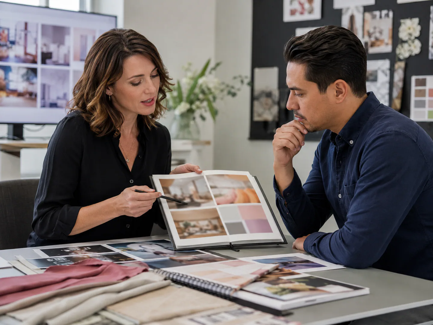 Business owner reviewing services, customers, and priorities