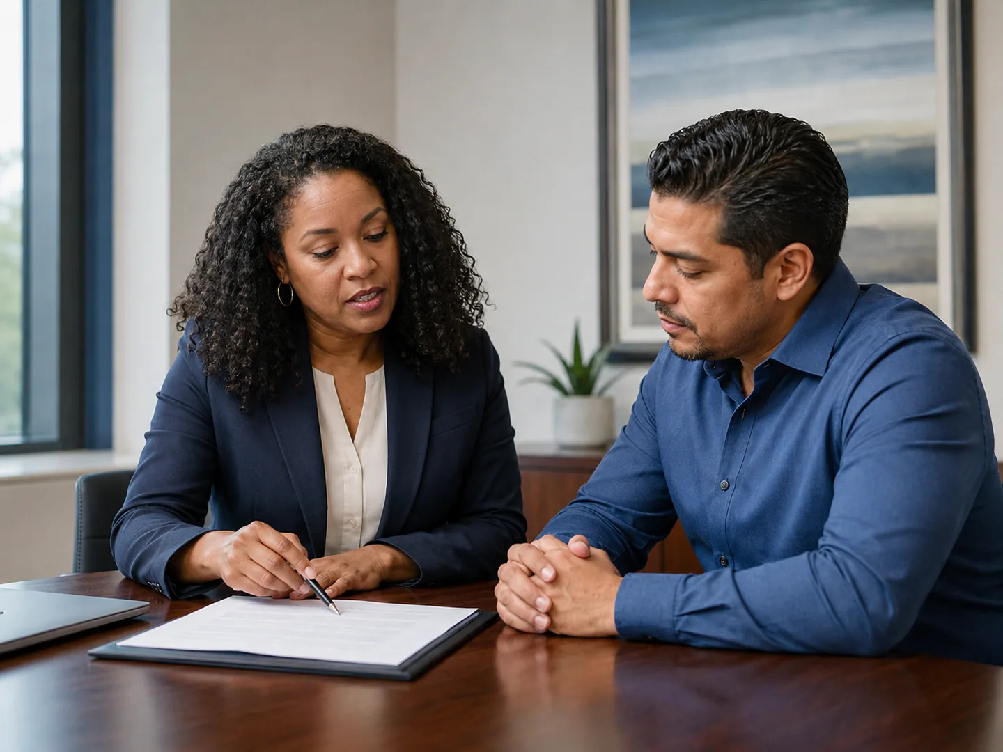 Bookkeeping professional reviewing a clean organized workflow without readable financial records