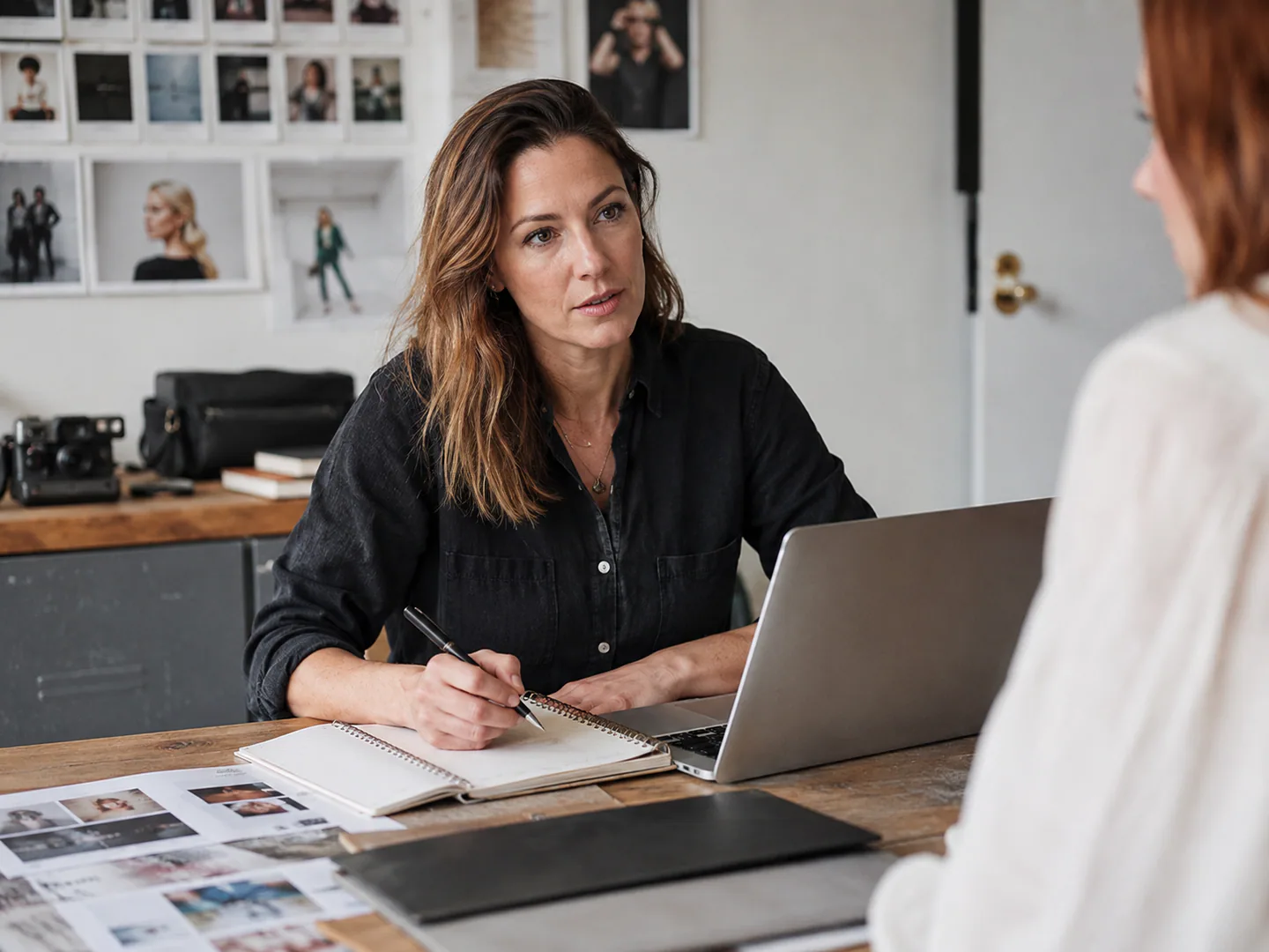 Owner reviewing processes and administrative tasks
