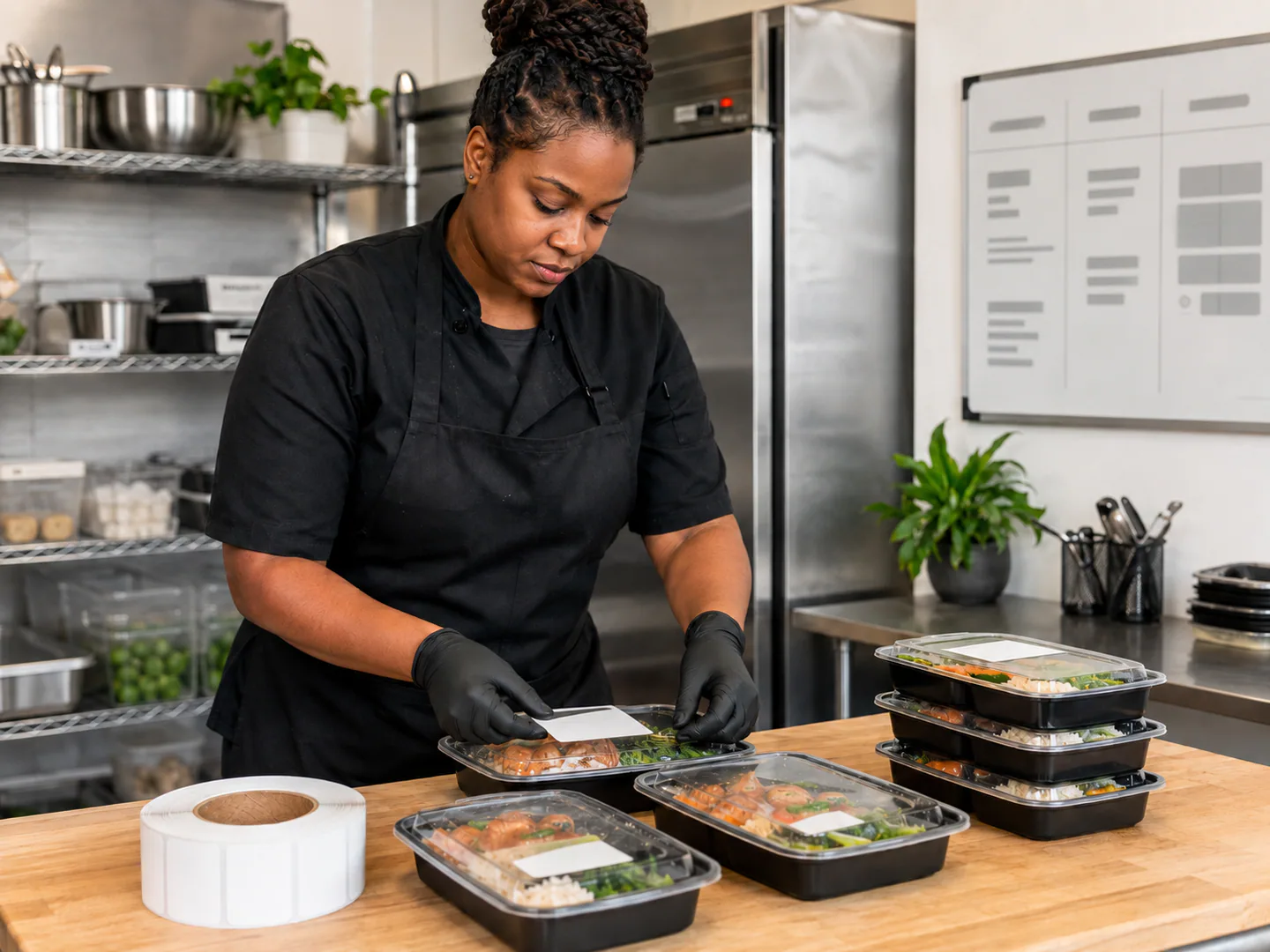Meal prep business organizing menu packages orders and delivery schedule