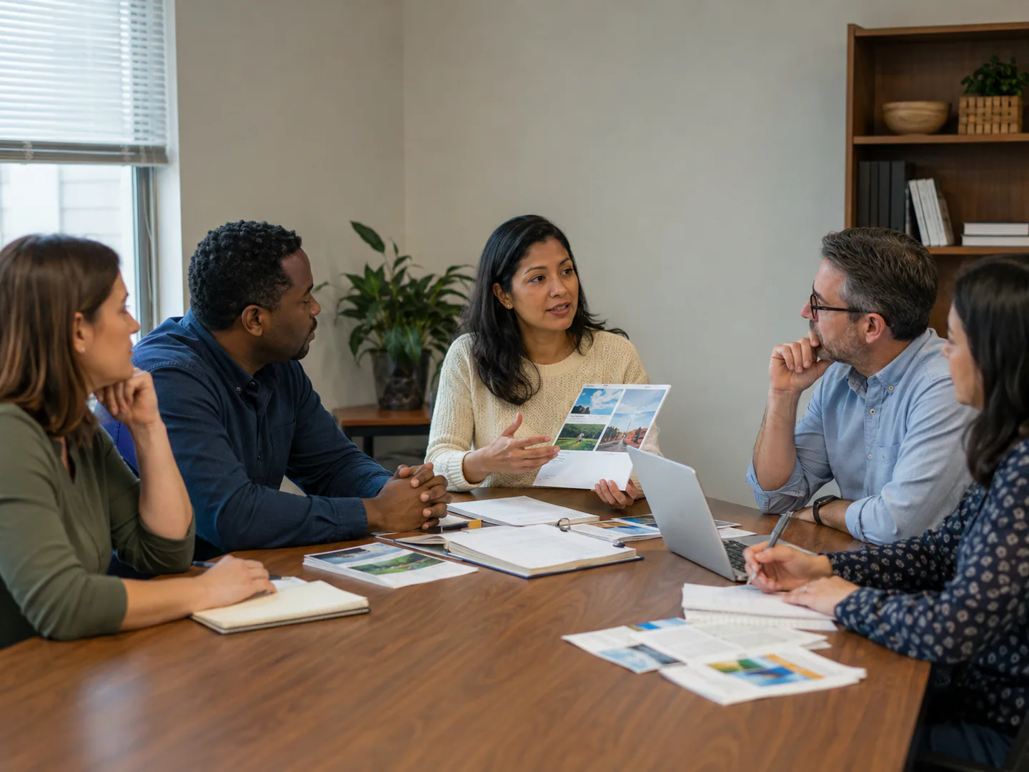 Association leader presenting member programs events and benefits