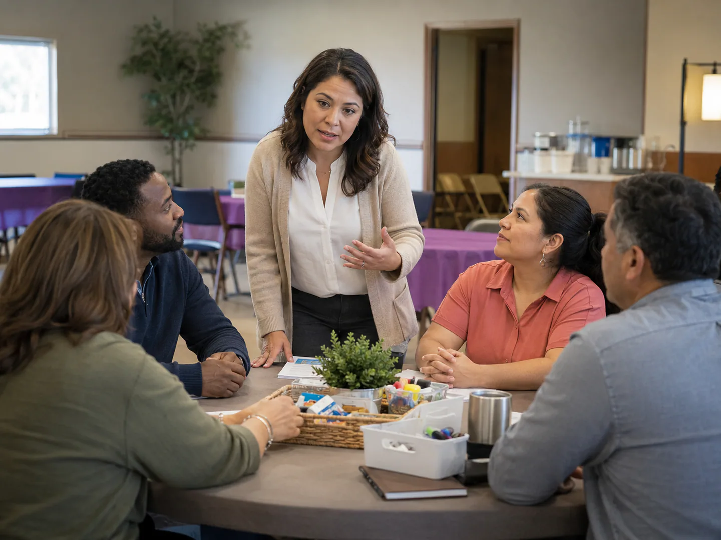 Church or faith community team welcoming participants in a real gathering