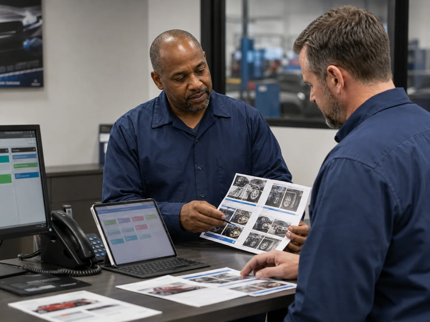 Coordinator organizing shop calls and appointments