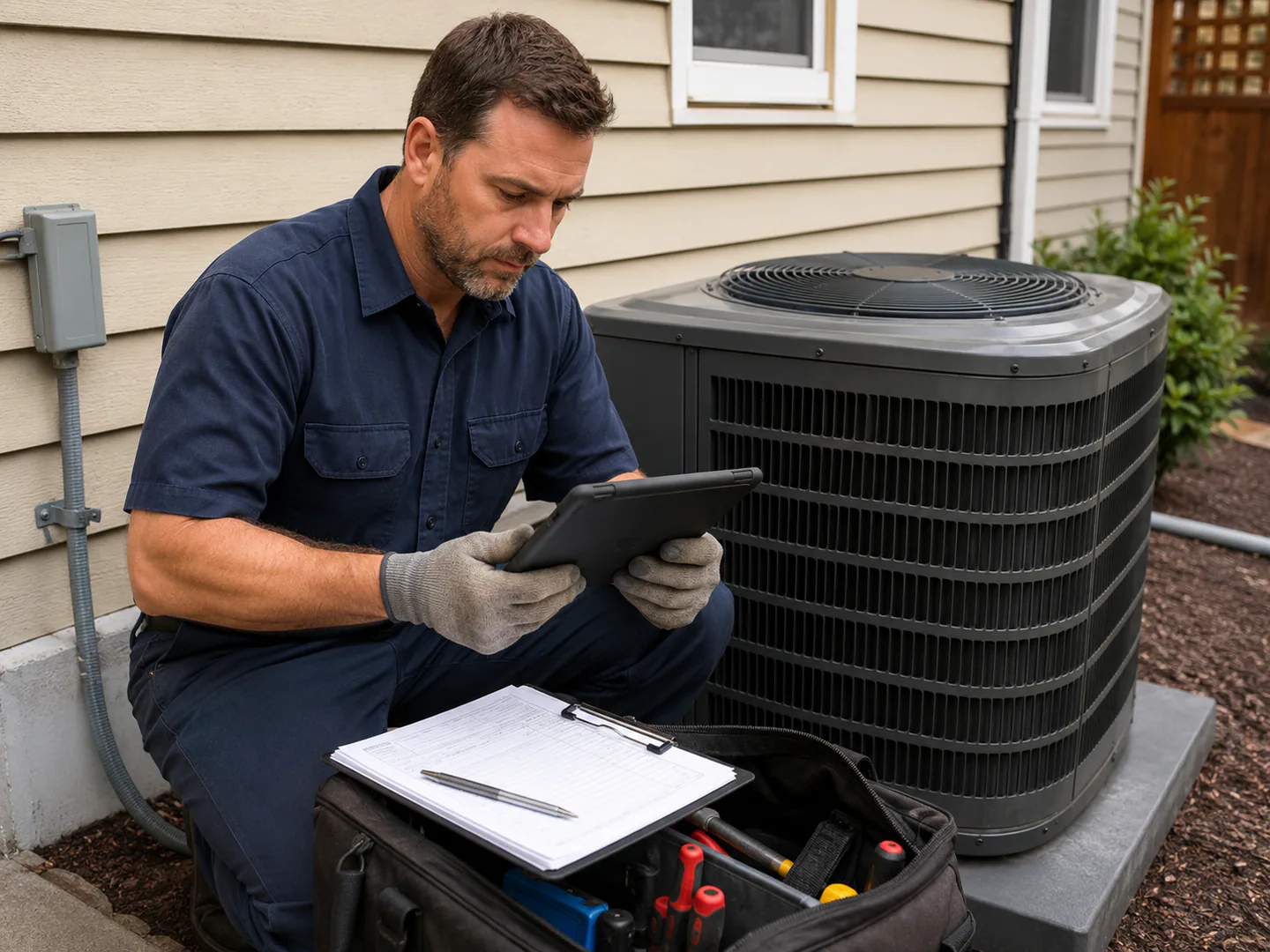 Owner reviewing the professional presentation of a local business