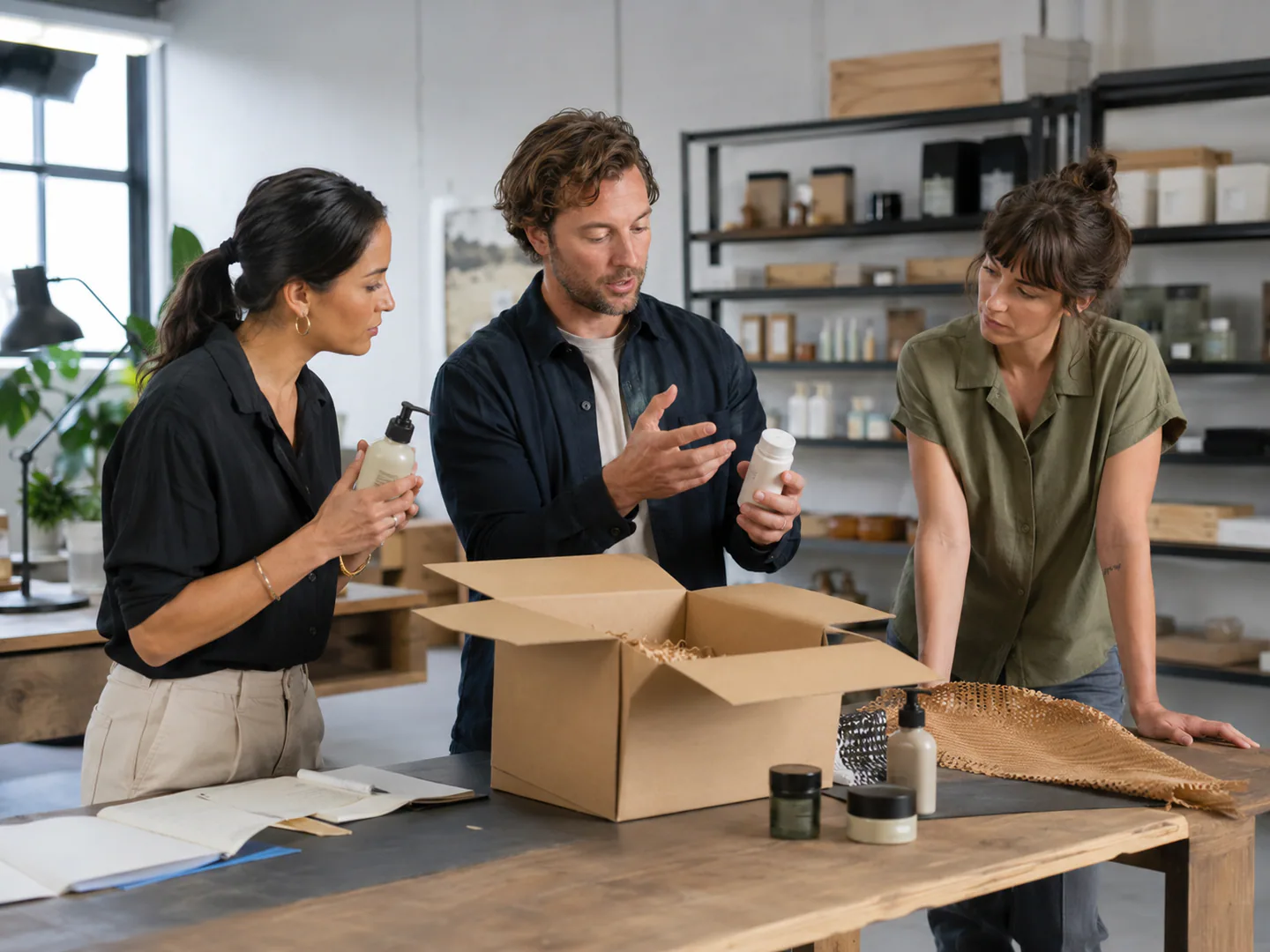 Direct to consumer brand team reviewing product and customer experience