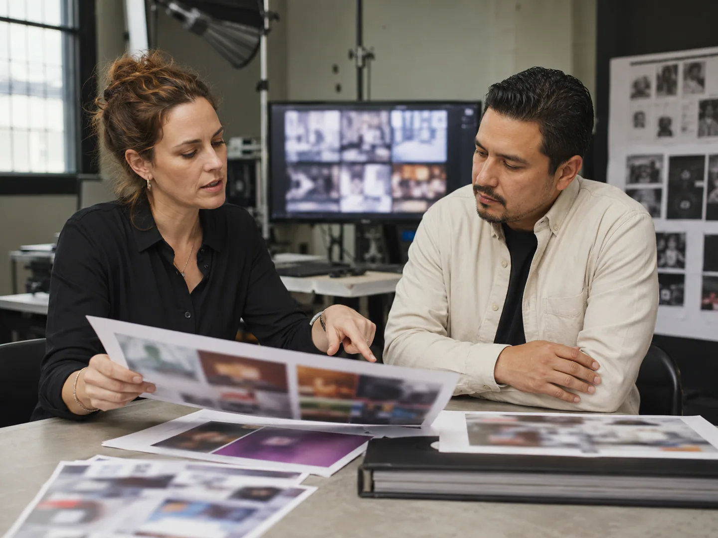Business organizing a portfolio, services, and approved materials