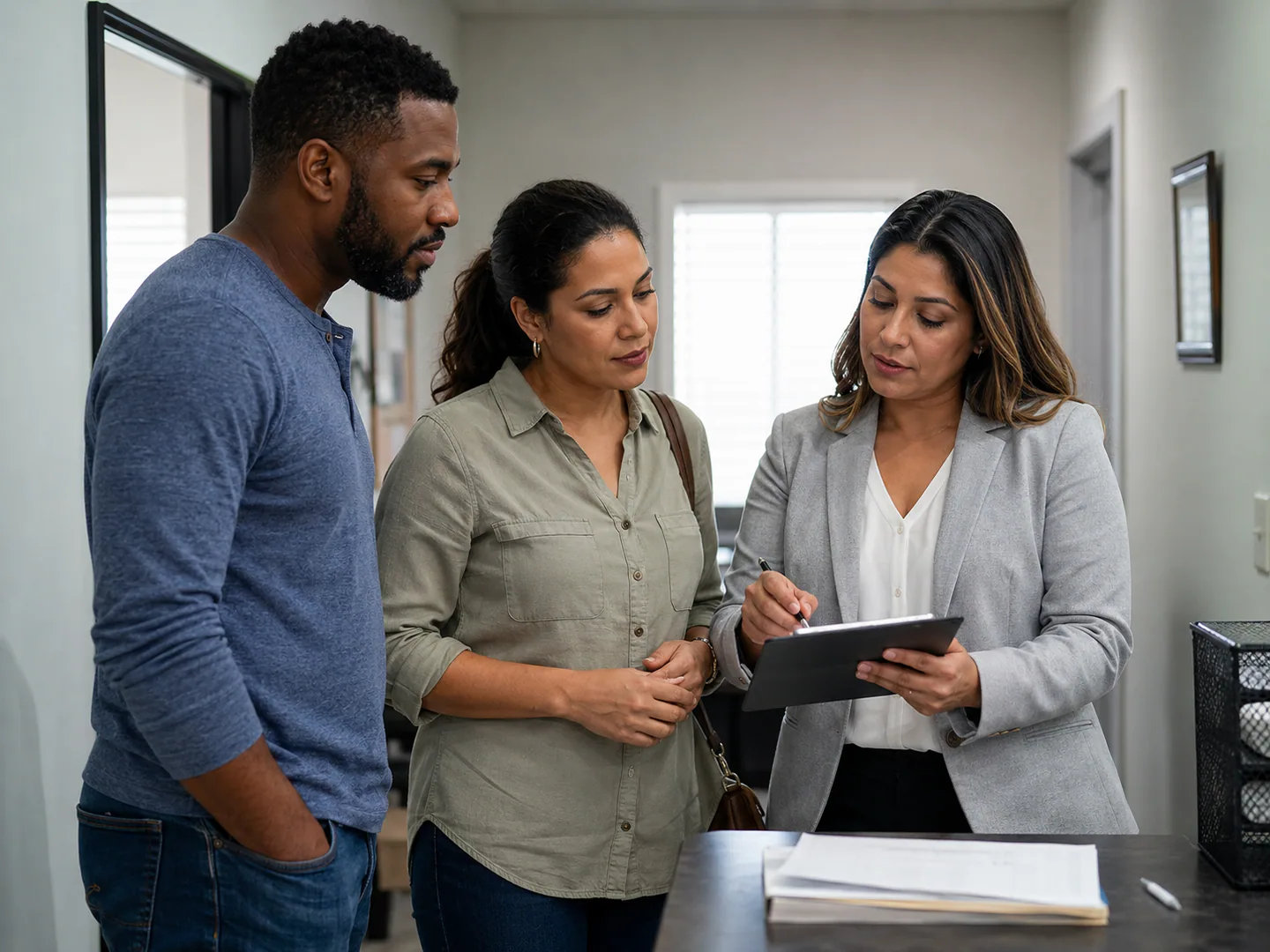 Property management team coordinating owners tenants and maintenance