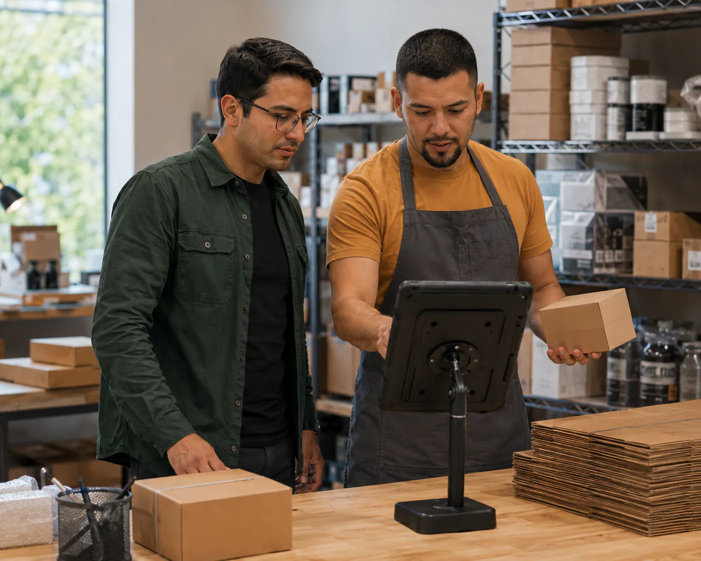 Business owner using a custom fulfillment application with Dale Works