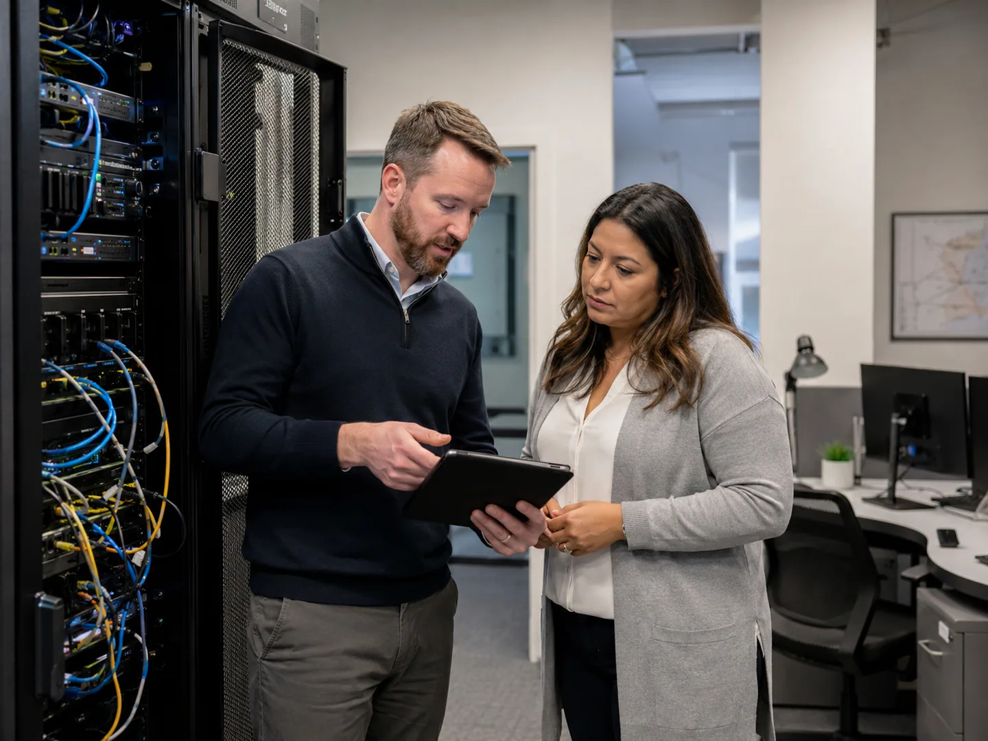 Technology support team coordinating business systems